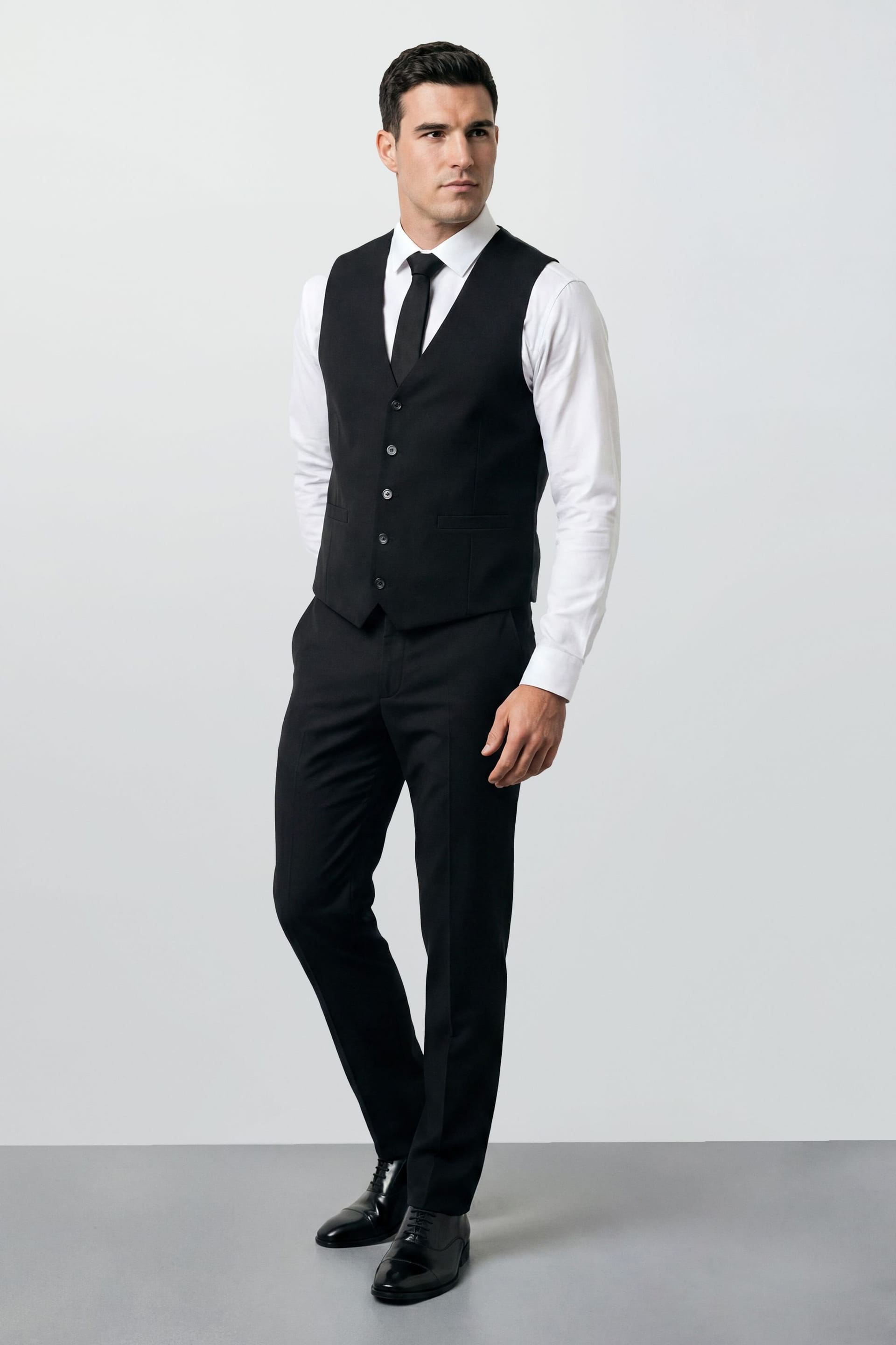 Burton Men's Plus & Tall Black Essential Suit Waistcoat