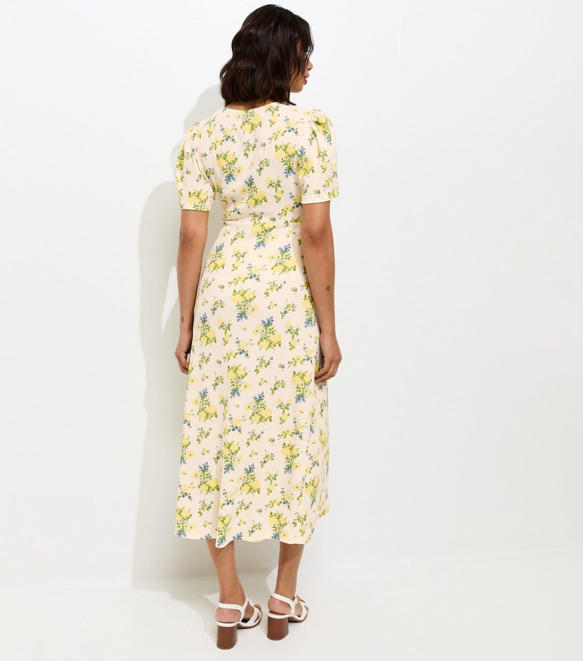New Look Women's Maternity Yellow Floral Print Short Sleeve Midi Dress New Look - 4