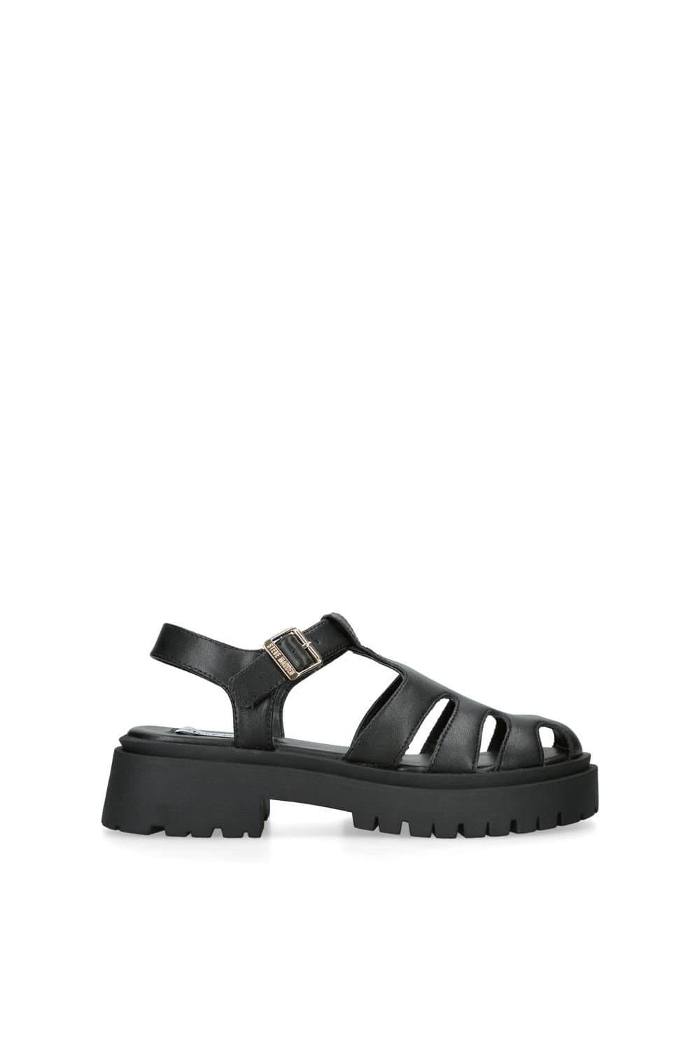 Steve Madden Steve Madden Women's 'Minsk Black' Leather Sandals In Black
