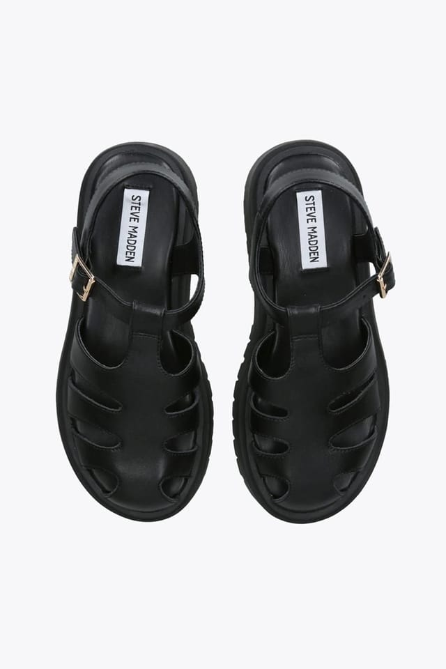 Steve Madden STEVE MADDEN Women's 'Minsk Black' Leather Sandals in Black - 2