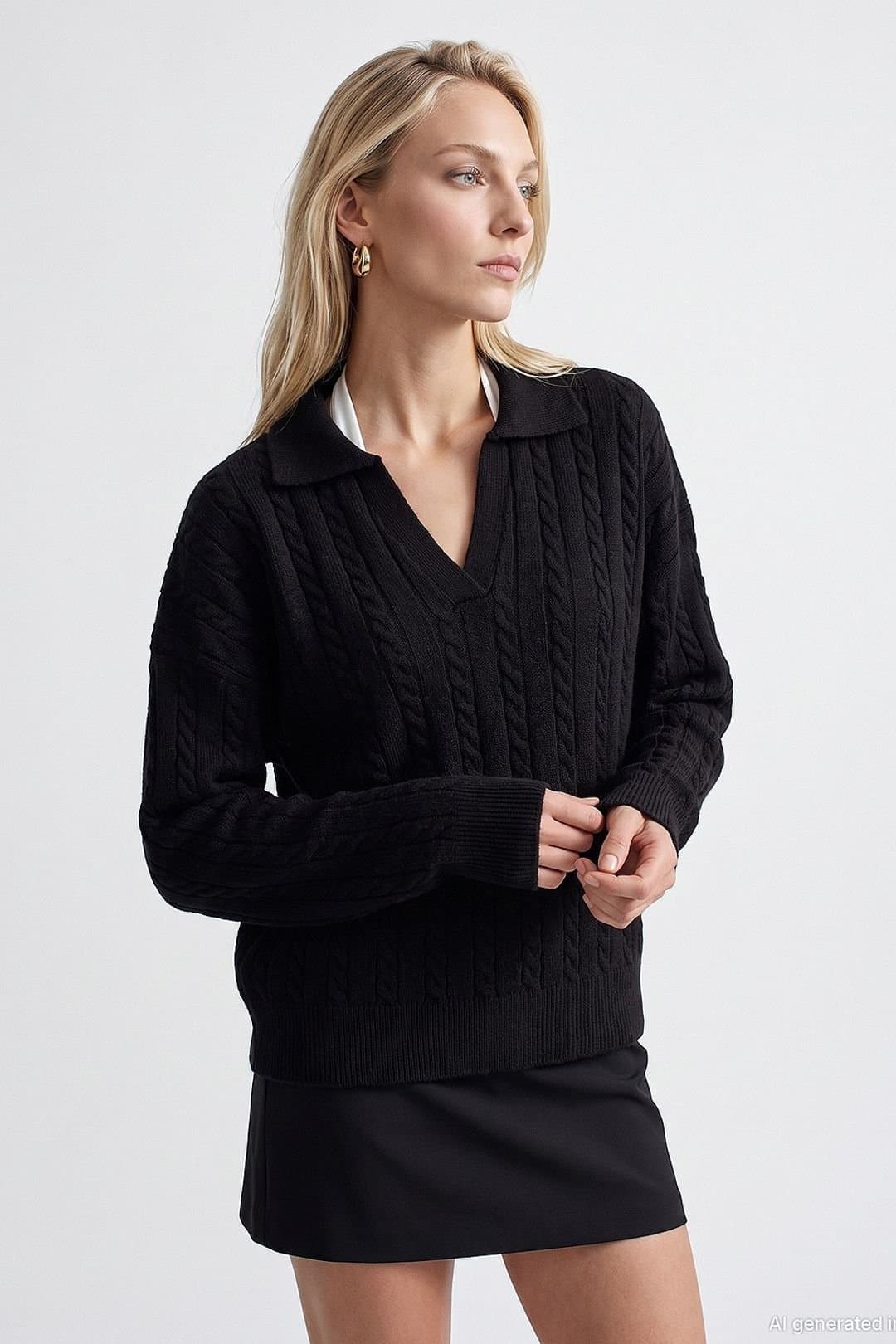 Dilvin Dilvin Women's Sweater in Black