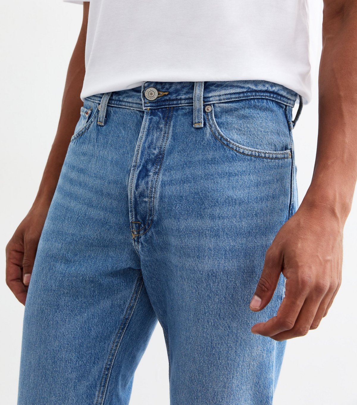 jack & jones Men's Blue Slim Straight Leg Jeans Jack & Jones New Look - 3