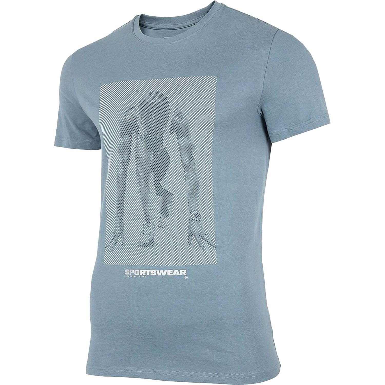 4F 4F Men's Printed T-Shirt in Blue