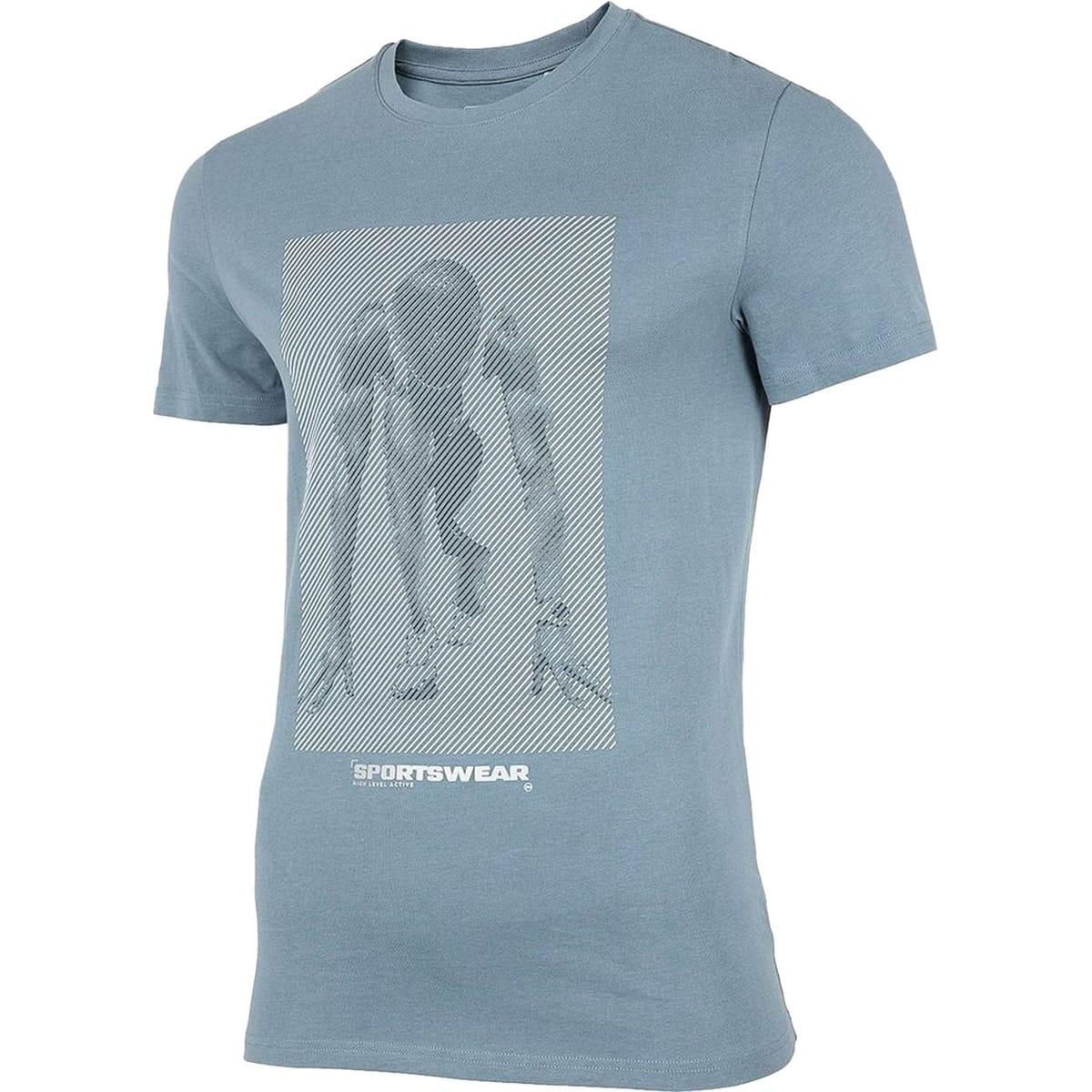 4F 4F Men's Printed T-Shirt in Blue - 1