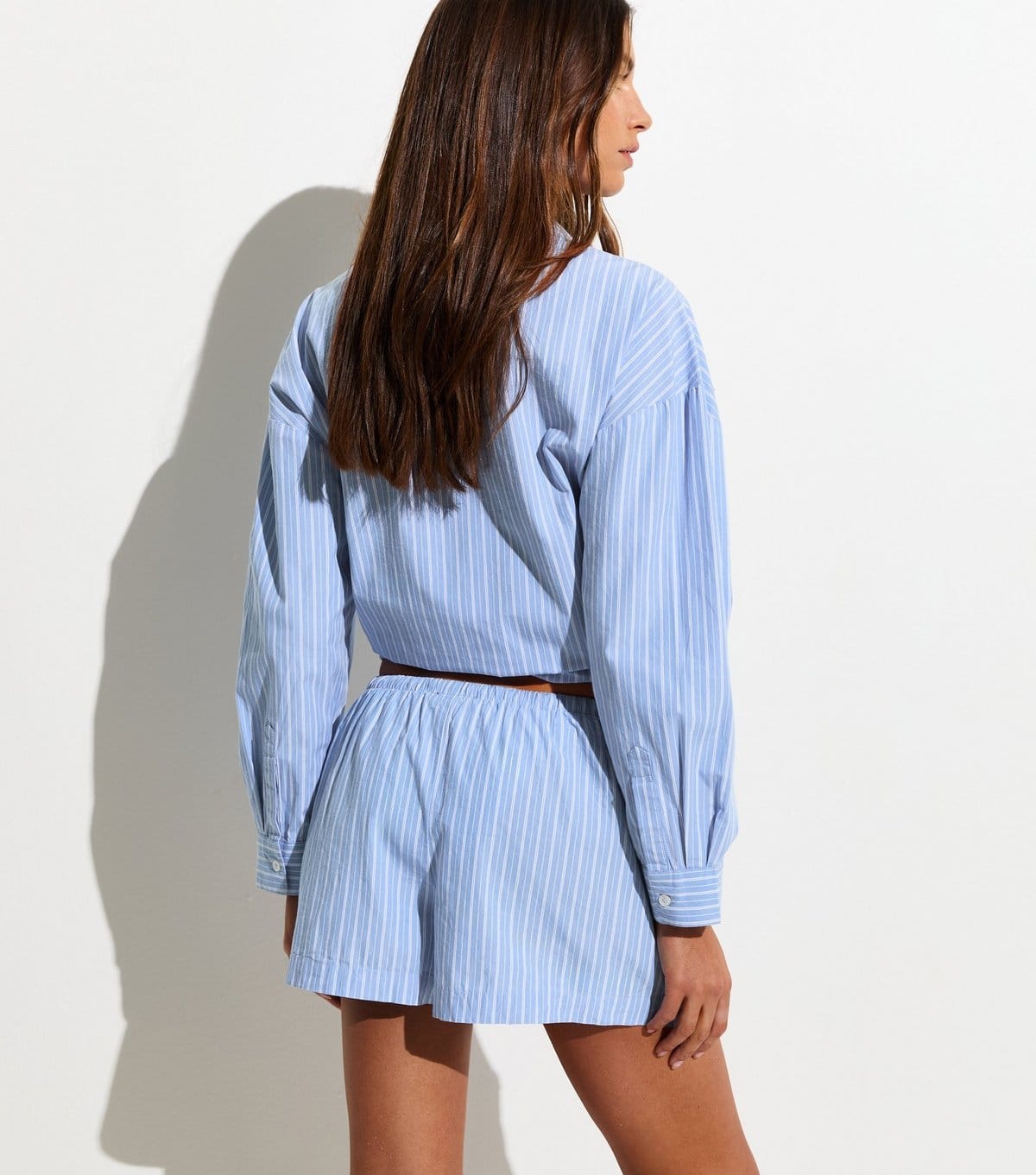 New Look Women's Blue Pina Fresca Striped Embroidered Shorts New Look - 4