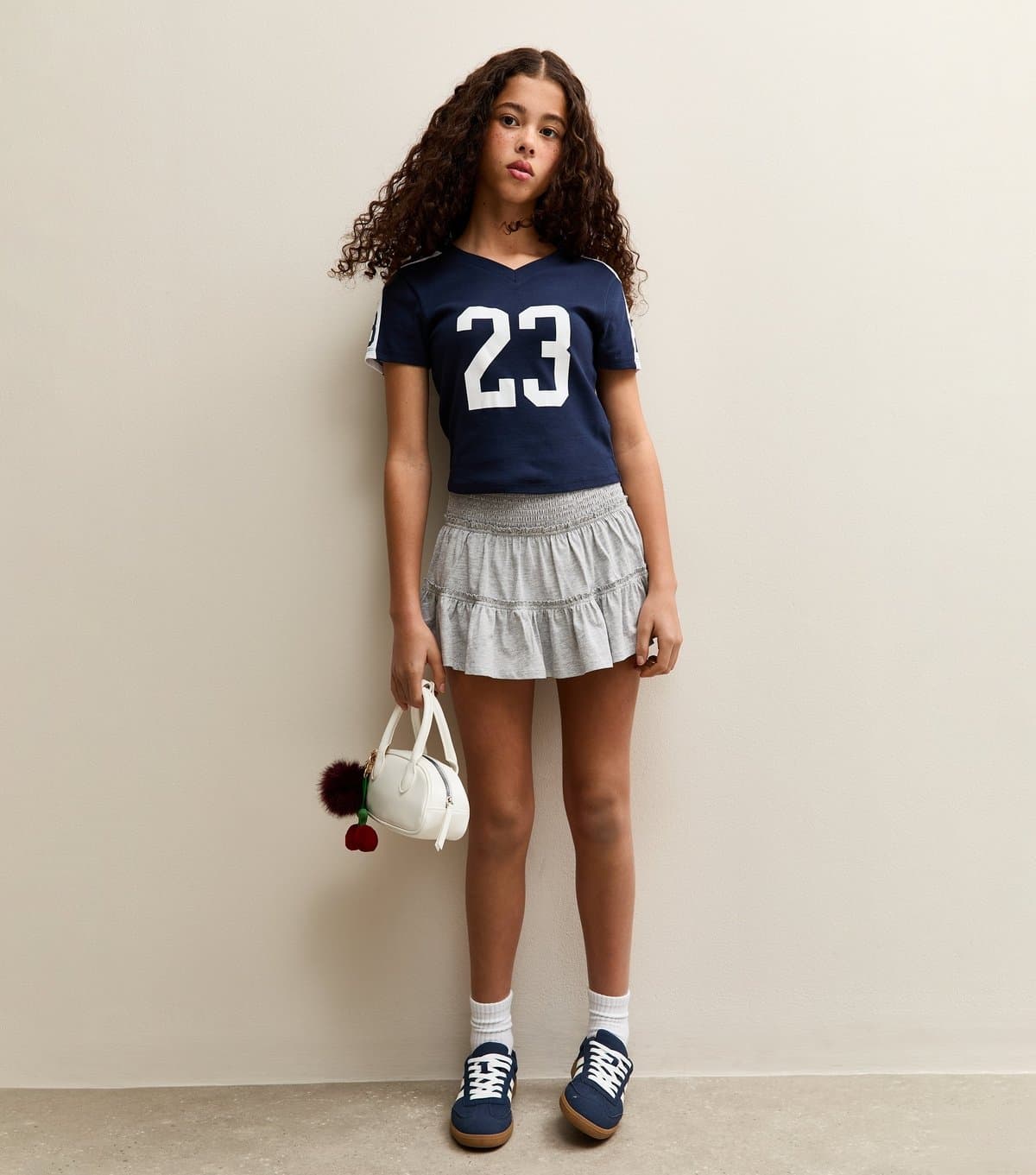 New Look Girls' Grey Ruffled Jersey Skort New Look