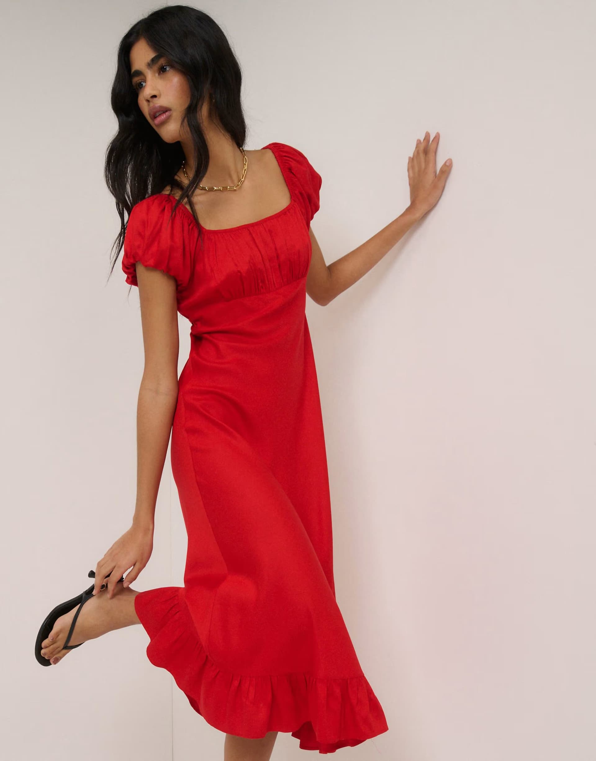 ASOS Nobody's Child Jemima midi dress in red