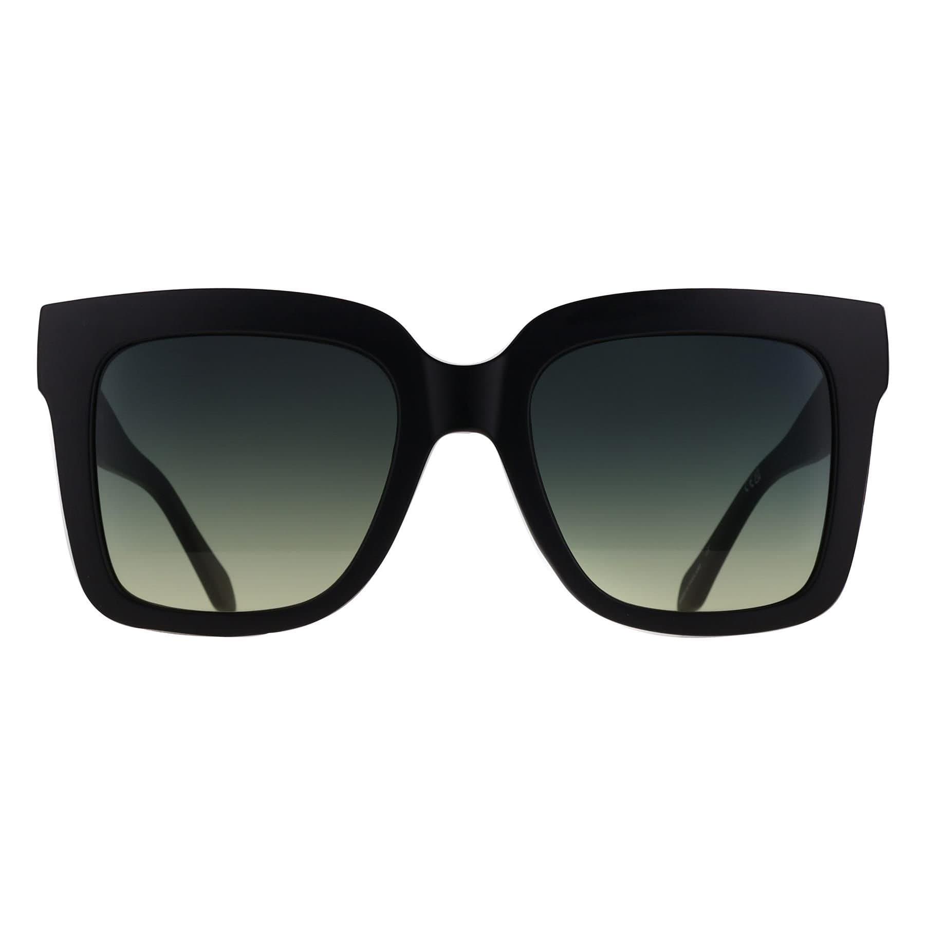 Quay Quay Women's Square Matte Black Smoke Green Gradient Icy