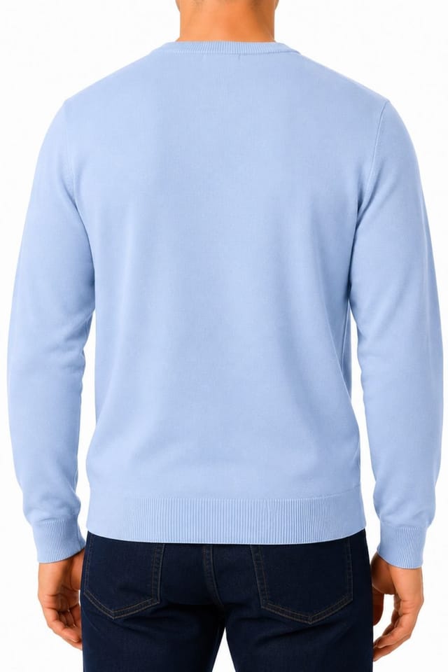 CastlePoint CastlePoint Men's Crew Neck Knitted Jumper in Light Blue - 2