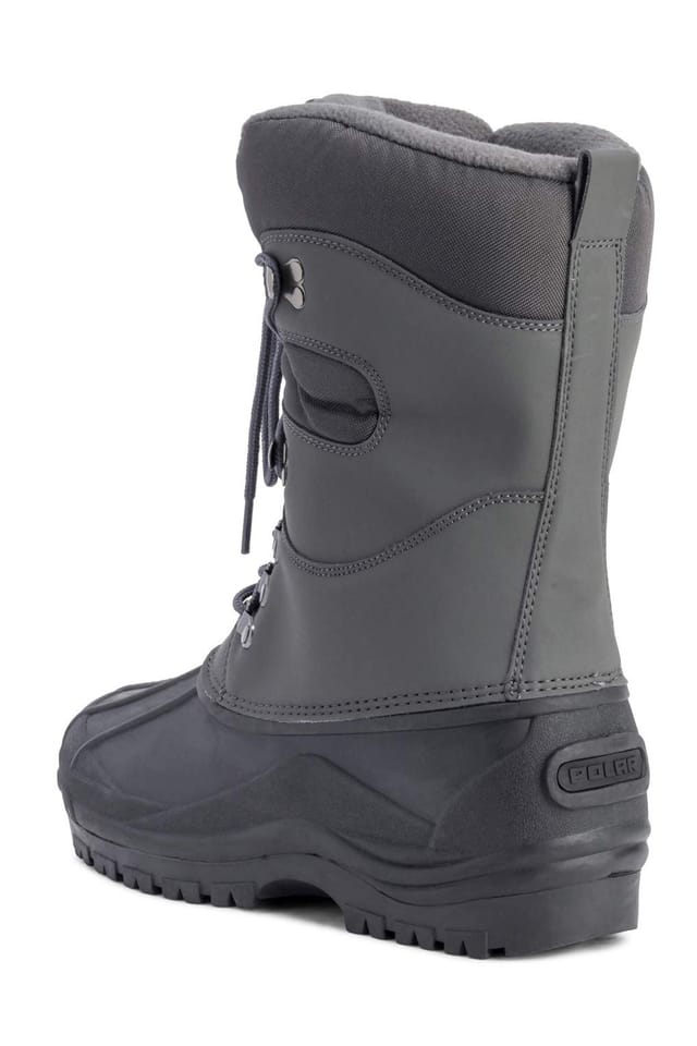 Viva VIVA Men's Polar Men's Waterproof Winter Boots - Lace-Up for Walking & Hiking in Grey - 3