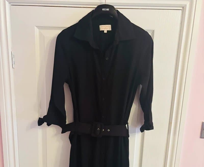 Dancing Leopard Dancing leopard plunge maxi shirt dress wedding party work holiday pockets 12-14 same day post