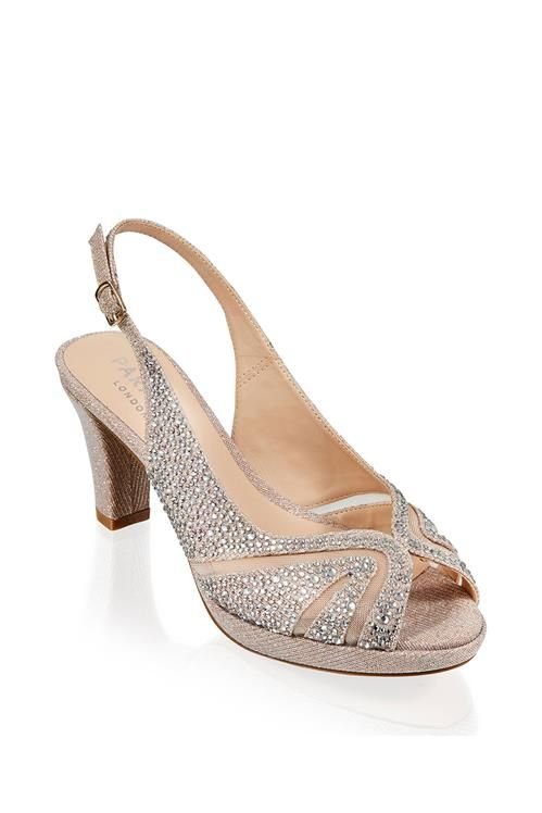 Paradox London Paradox London Women's Glitter 'Linda' Low Platform Sling Back Sandal in Metallic Gold - 2