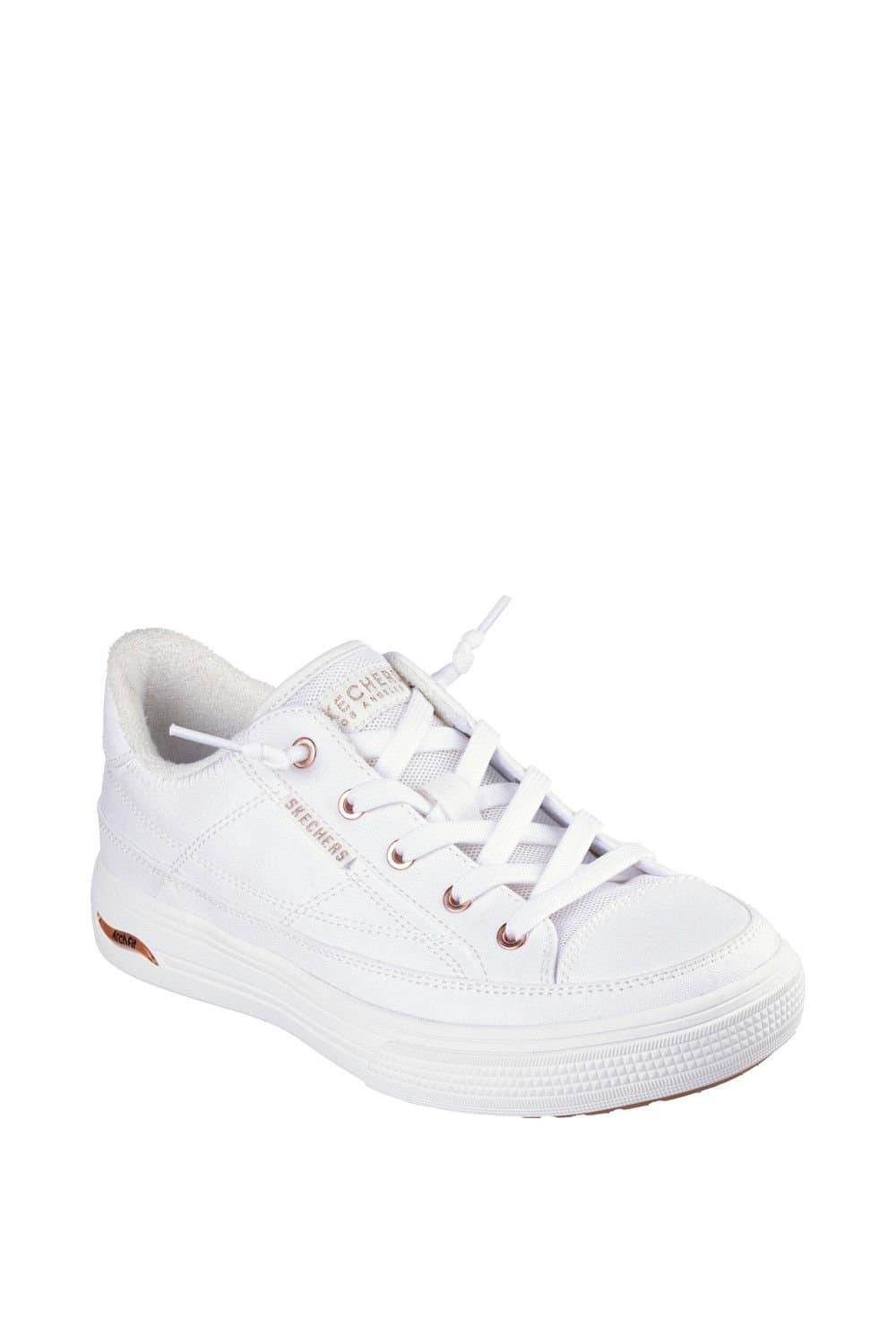 Skechers Skechers White Canvas Trainers with Arch Fit