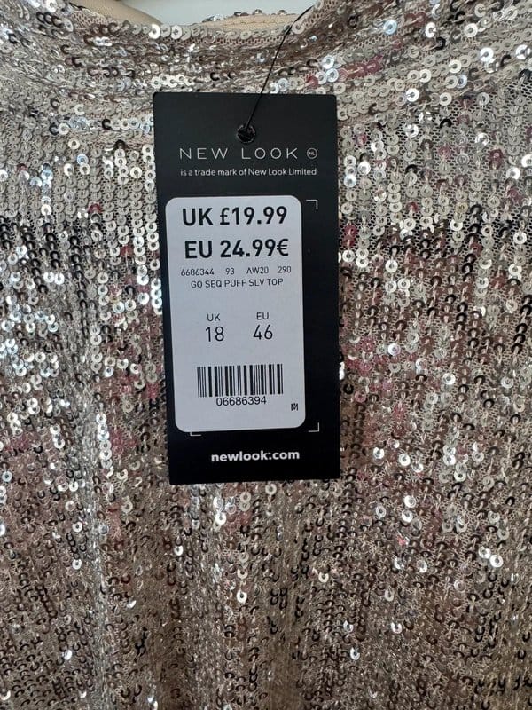 New Look Sequin Puff Sleeve Top - 1
