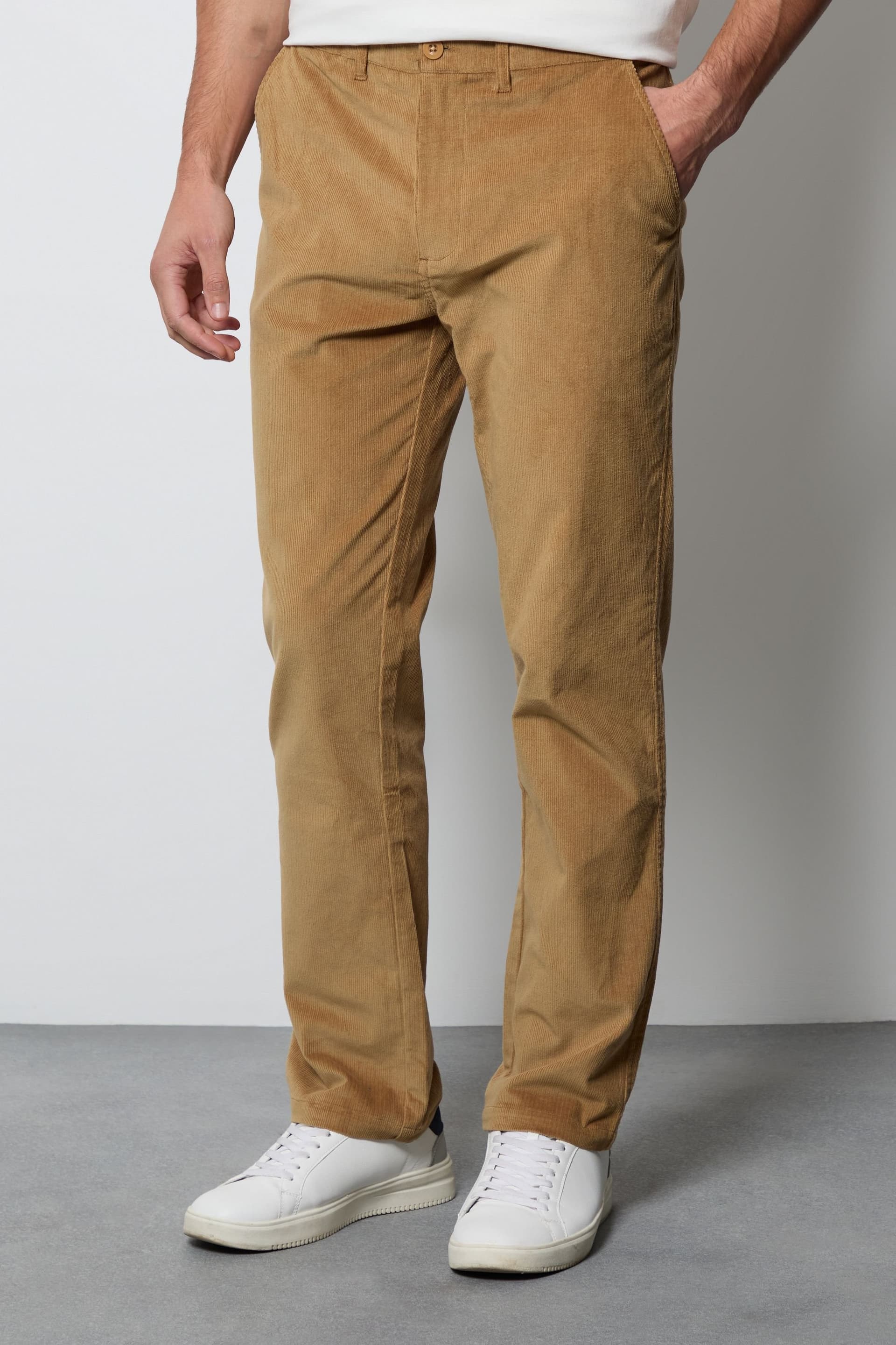 Maine Maine Men's Stone Premium Corduroy Chino Trousers