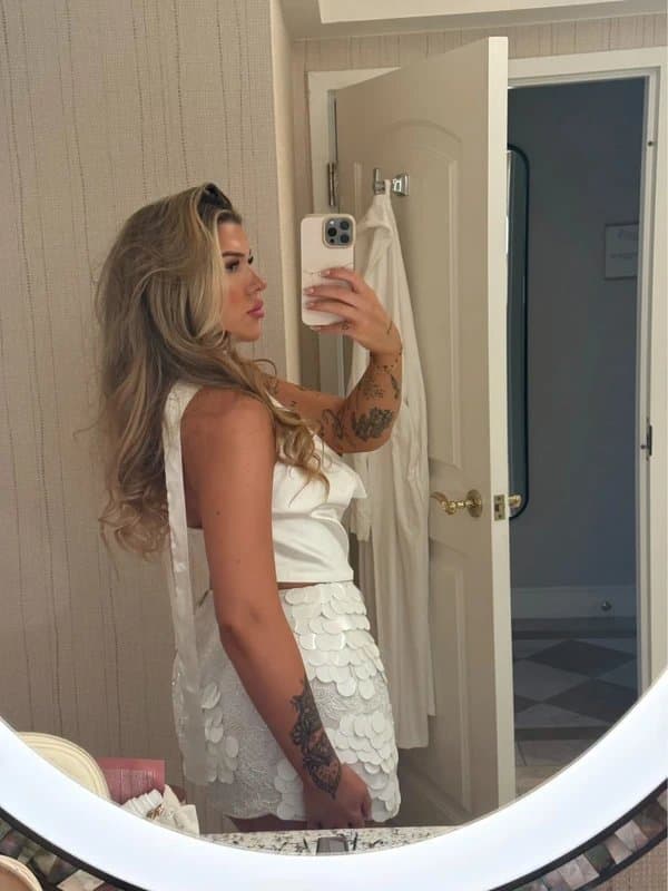 ASOS Embellished sequin white skirt