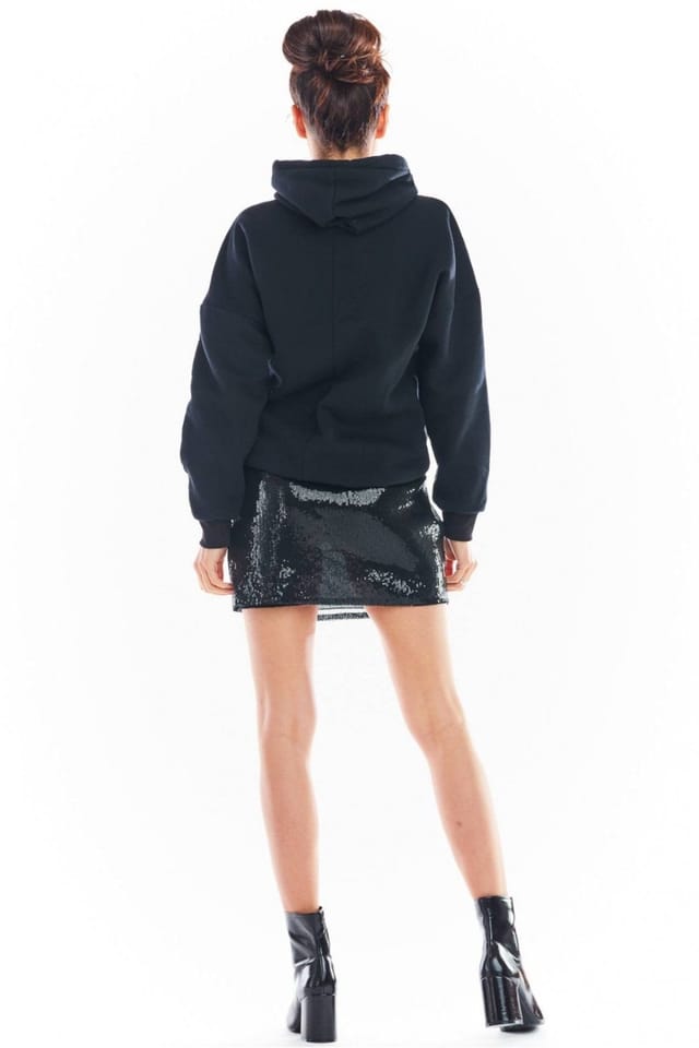 Love Lace Love Lace Women's Sequined Lined Mini Skirt Elastic Waist in Black - 3