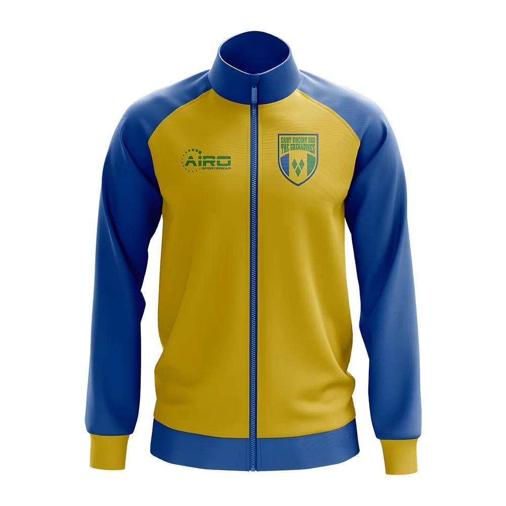 St Vincent Grenadines St Vincent Grenadines Men's Saint Vincent & the Grenadines Concept Football Track Jacket in Yellow - 3