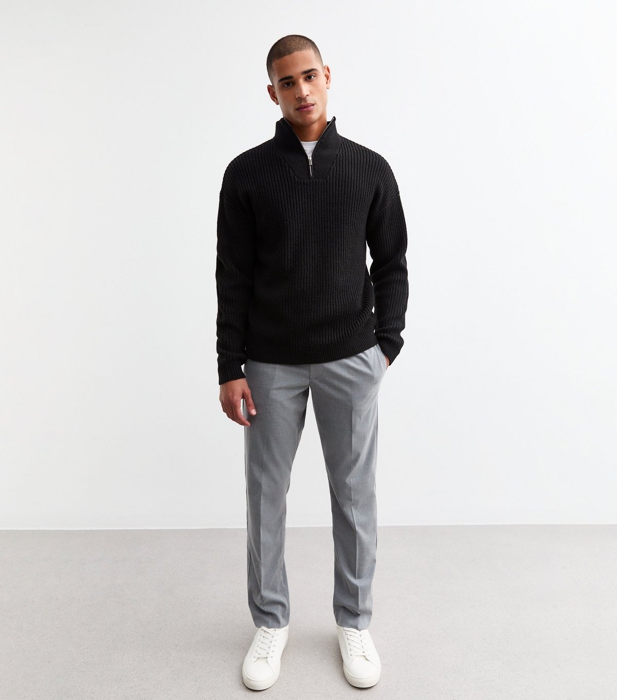 jack & jones Men's Regular Grey Tailored Joggers Jack & Jones New Look - 3