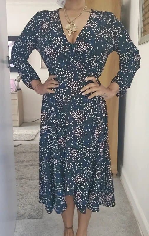 Wallis Wallis petite midi wrap dress office garden party summer