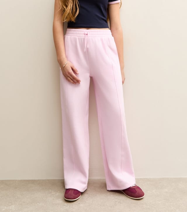 New Look Girls' Pink Seam Detail Wide Leg Joggers New Look - 3