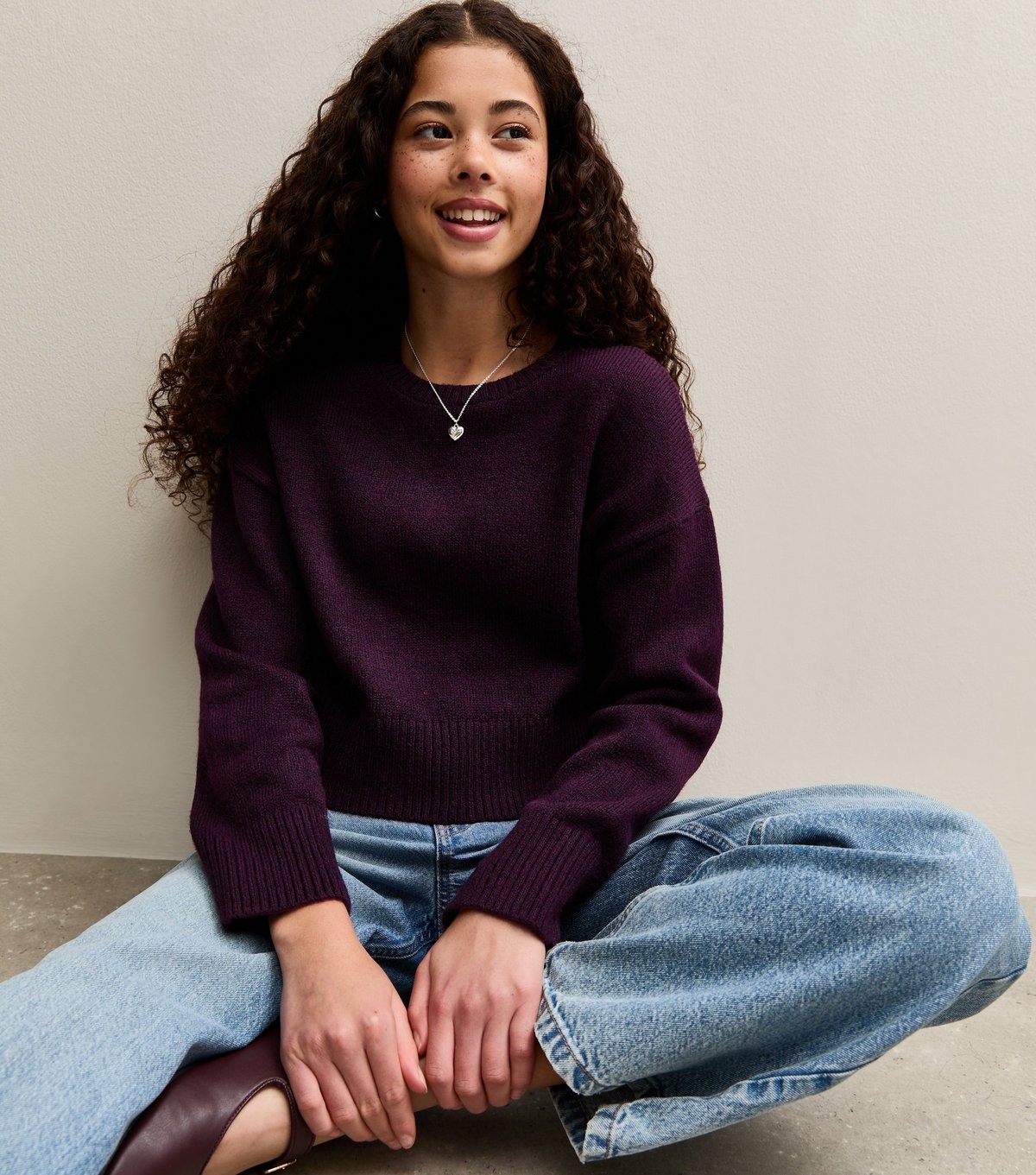 New Look Girls' Dark Purple Midweight Knit Jumper New Look - 3