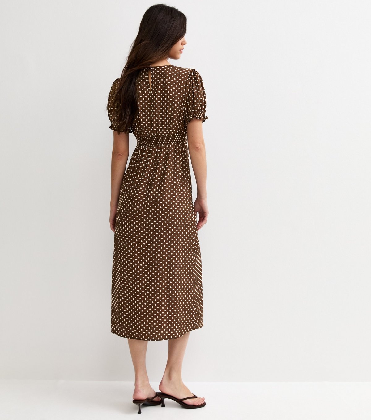 New Look Women's Brown Spot Print Crepe Midi Dress New Look - 4