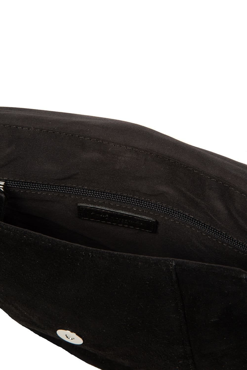 Pure Luxuries London Pure Luxuries London Women's 'Azura' Suede Cross Body Bag in Black - 4