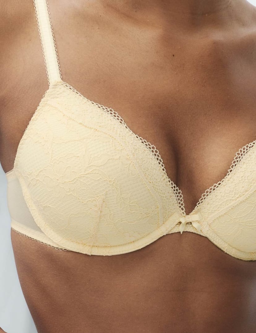 Marks & Spencer M&S Jasmine Lace Wired Plunge Bra A-E Dark Cream - 1