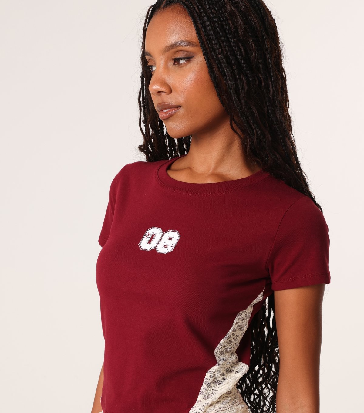 Pink Vanilla Women's Dark Burgundy Lace Top Pink Vanilla New Look - 3