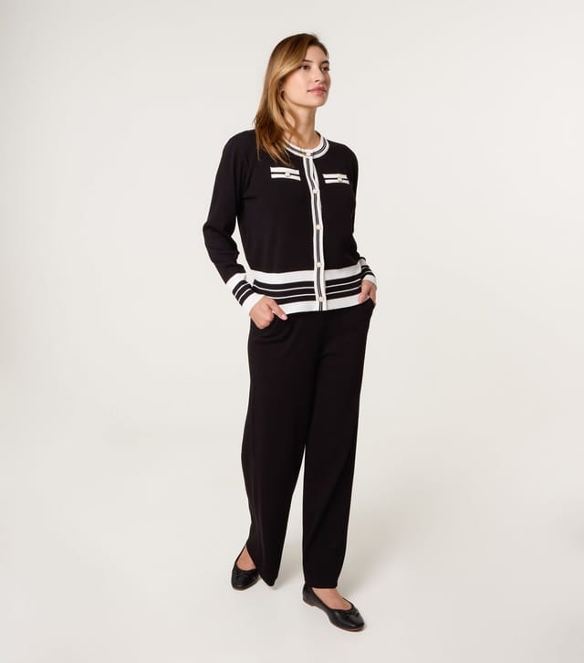 Blue Vanilla Women's Black Black Contrast Trim Top and Trousers Co-ord Blue Vanilla New Look - 3