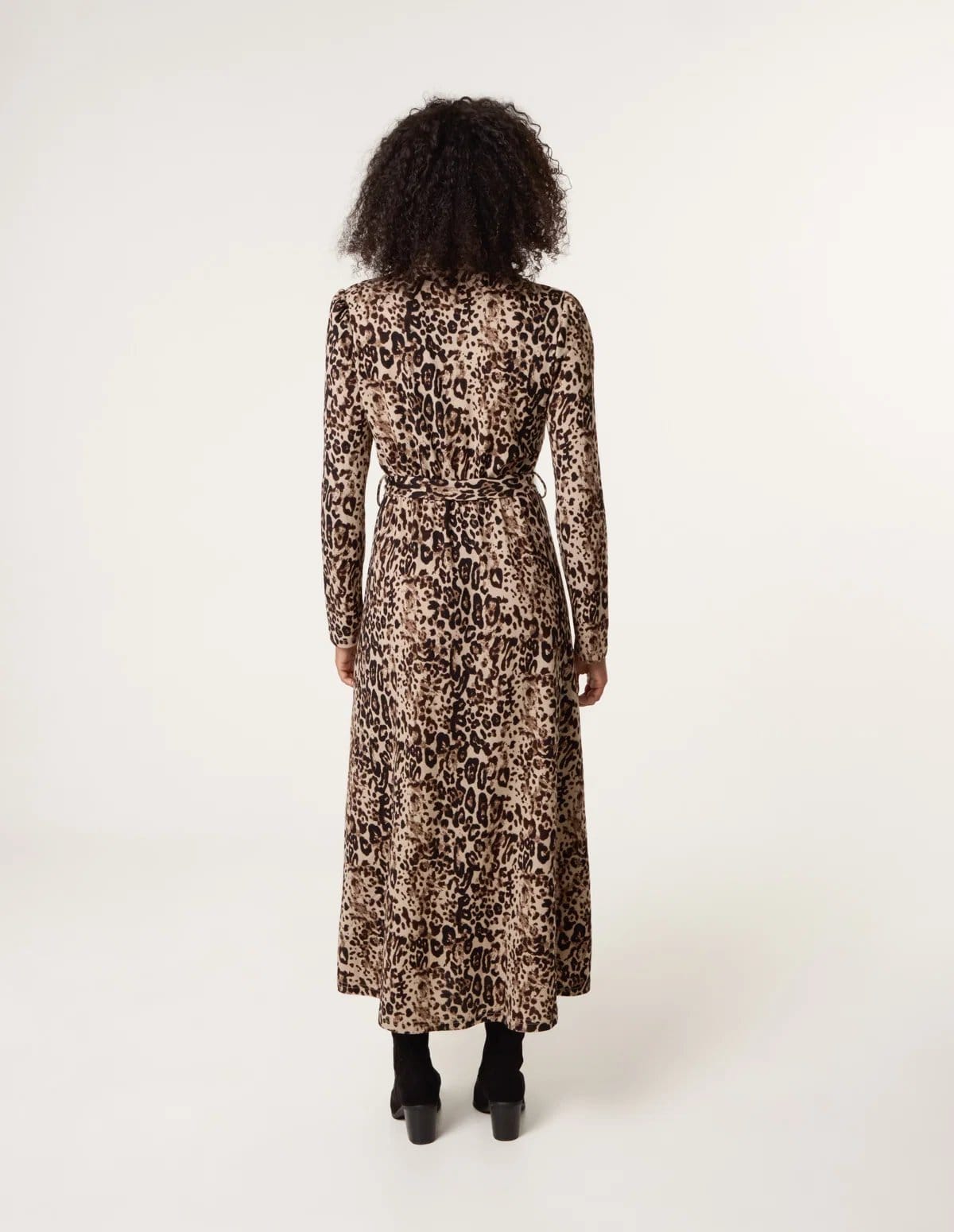 Blue Vanilla Soft Touch Leopard Print Midi Shirt Dress - 4