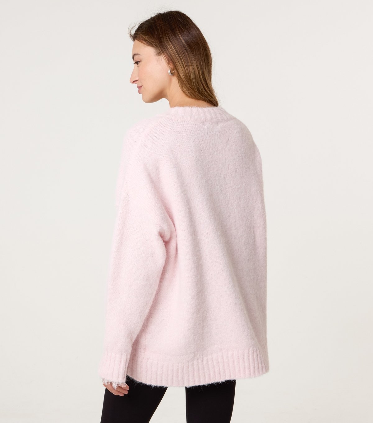 Blue Vanilla Women's Light Pink Knitted V-Neck Jumper Blue Vanilla New Look - 4