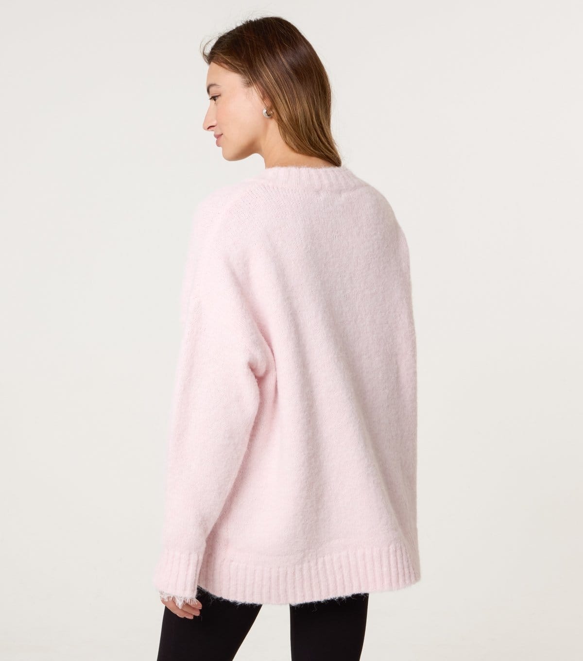 Blue Vanilla Women's Light Pink Knitted V-Neck Jumper Blue Vanilla New Look - 4