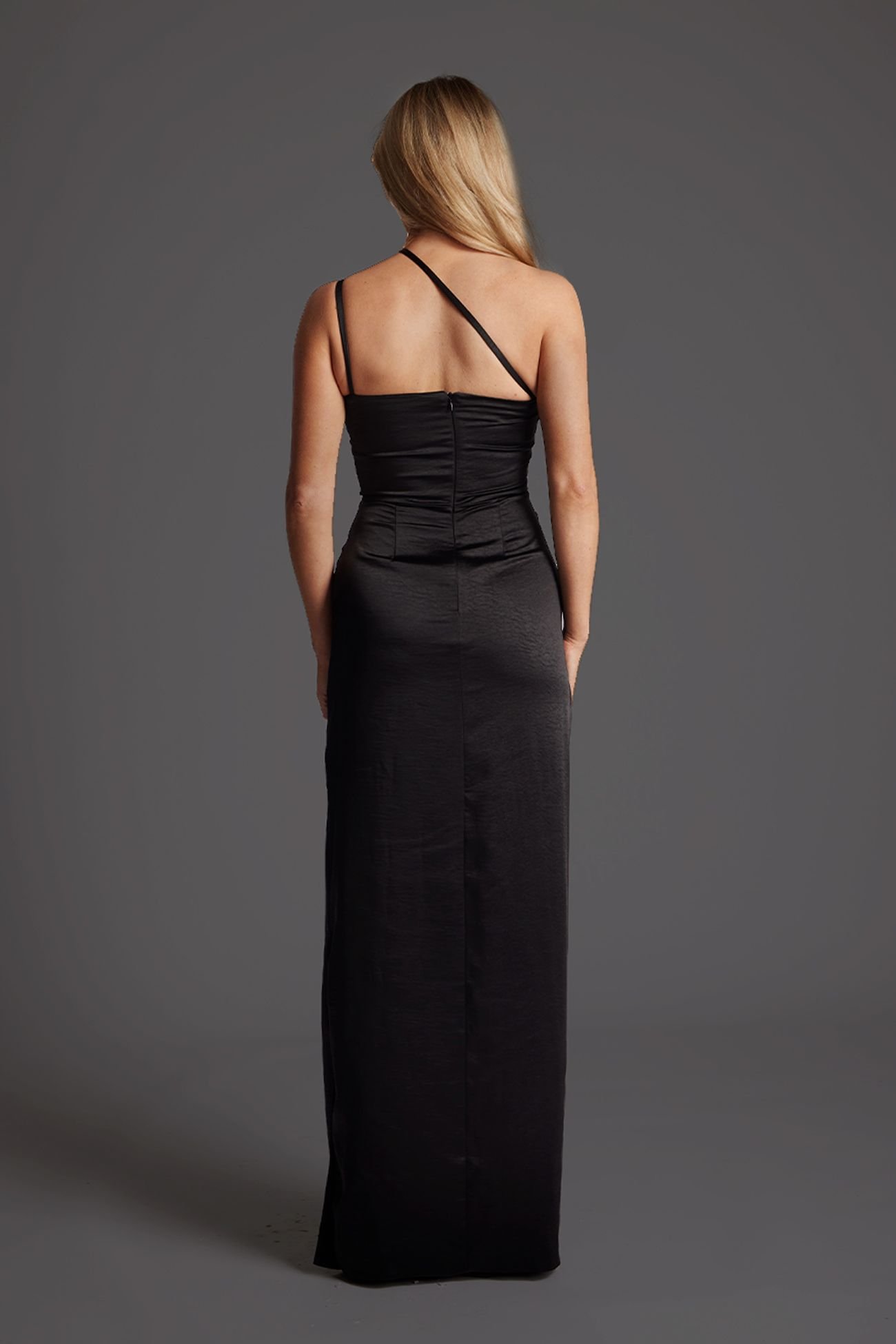 Vesper Vesper Women's Cross-strap Ruched Waist Maxi Dress in Black - 4