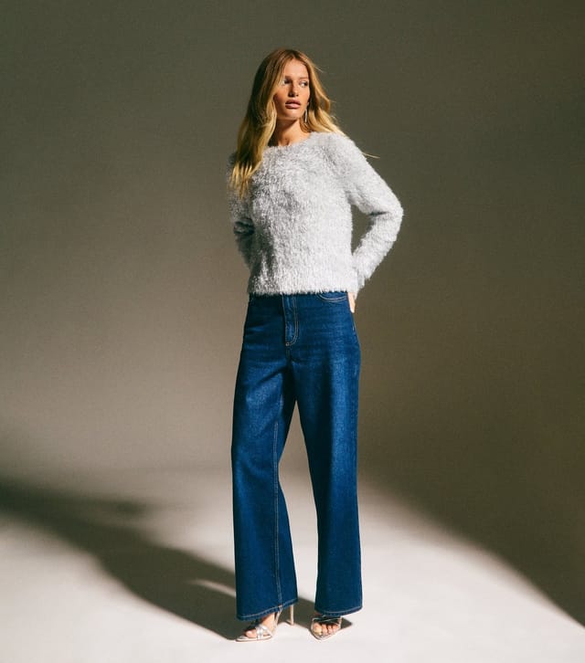 New Look Women's Grey Sparkly Knit Crew Neck Jumper New Look - 3