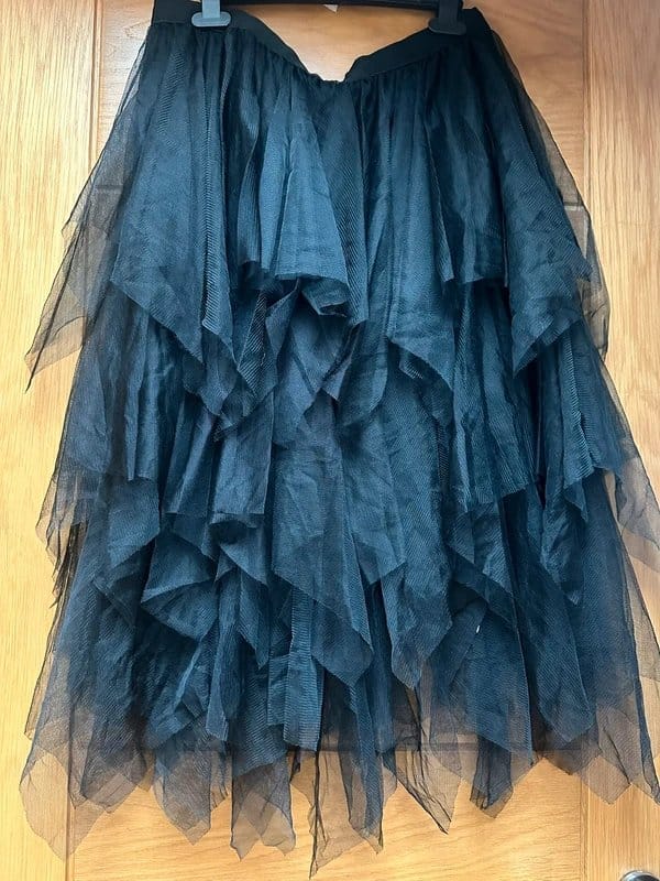 Tulle Black Stretchy Waist Festival Skirt 16-18 UK