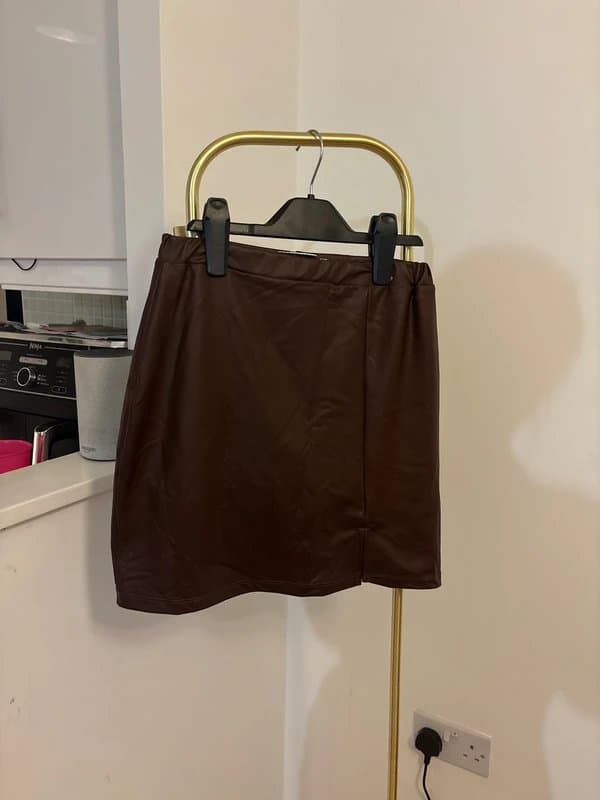 ASOS Brown leather skirt
