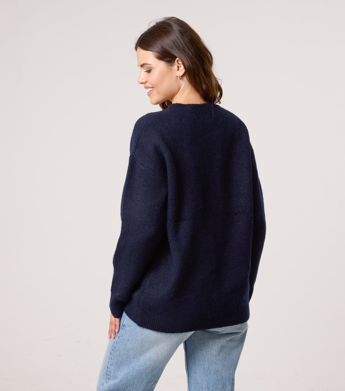 Blue Vanilla Women's Navy Love Embroidered Jumper Blue Vanilla New Look - 4