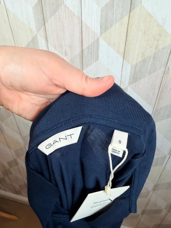 GANT GANT Fine Knit Polo Shirt Navy Blue Size S BNWT Cotton Modal Heritage Coastal