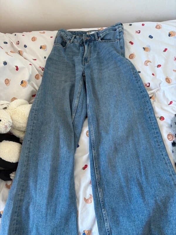 Bershka Wide legs blue jeans