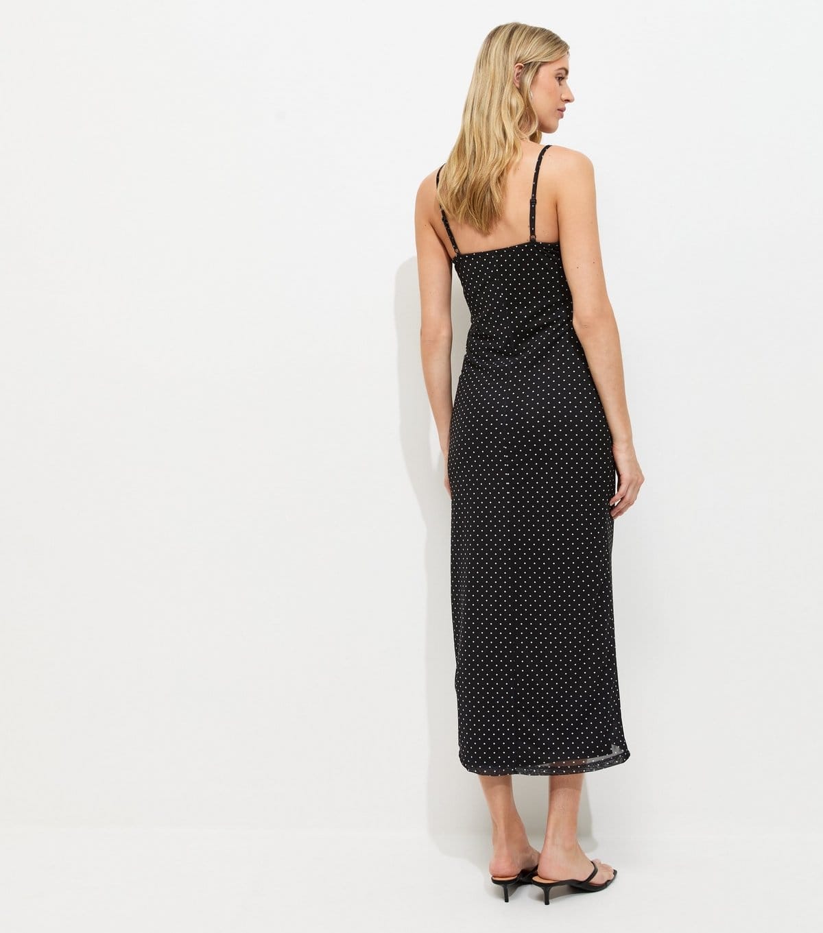 New Look Women's Tall Black Lace Trim Mesh Midi Drs New Look - 4