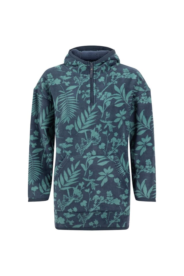Weird Fish Weird Fish Women's Ester Printed Polar Popover Hoodie in Green - 2