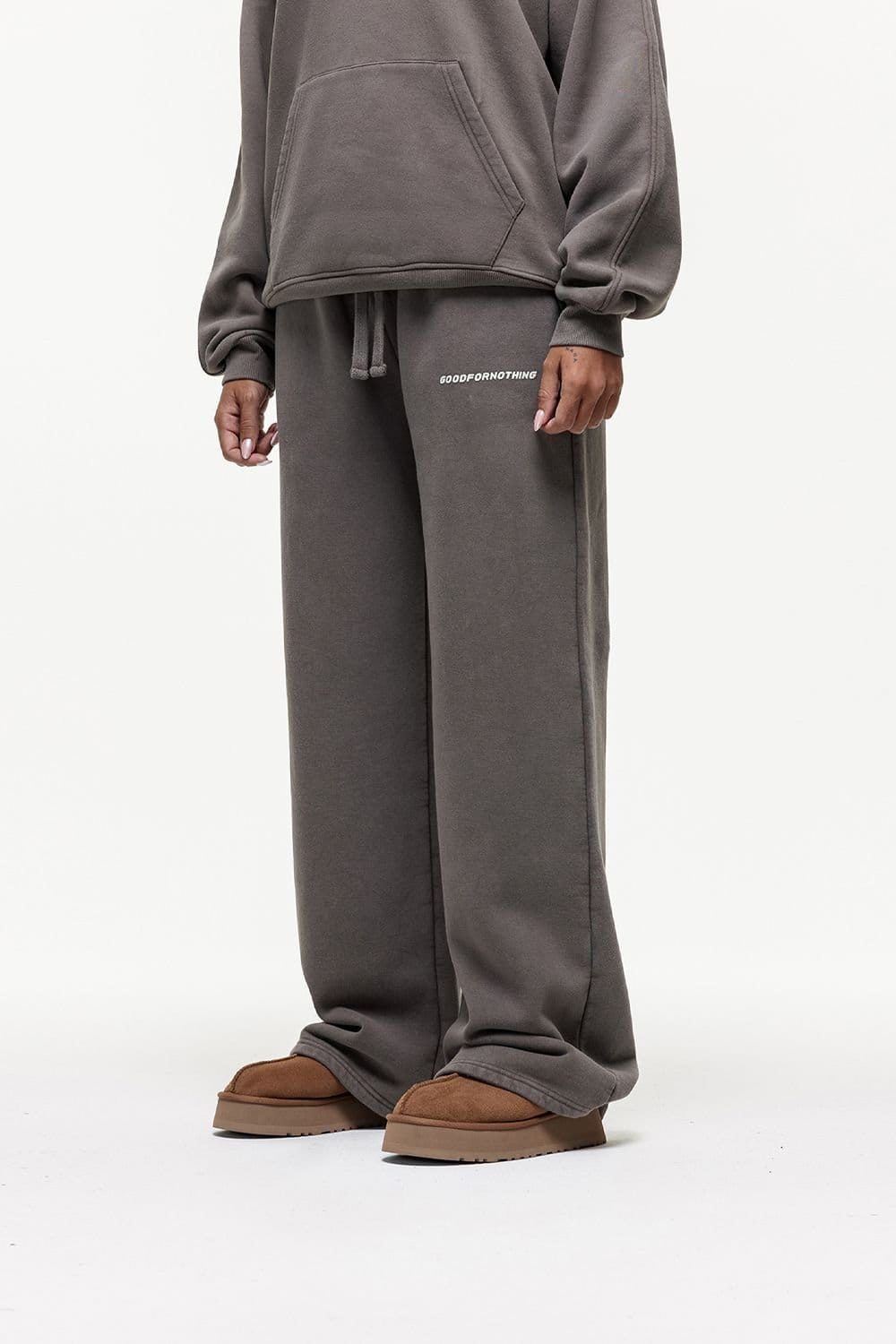 Good For Nothing Good For Nothing Women's Vintage Washed Wide Leg Joggers in Taupe - 4