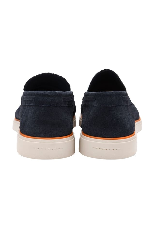 Frank Wright Frank Wright Men's Suede 'Simmons II' Loafers in Mid Navy - 3