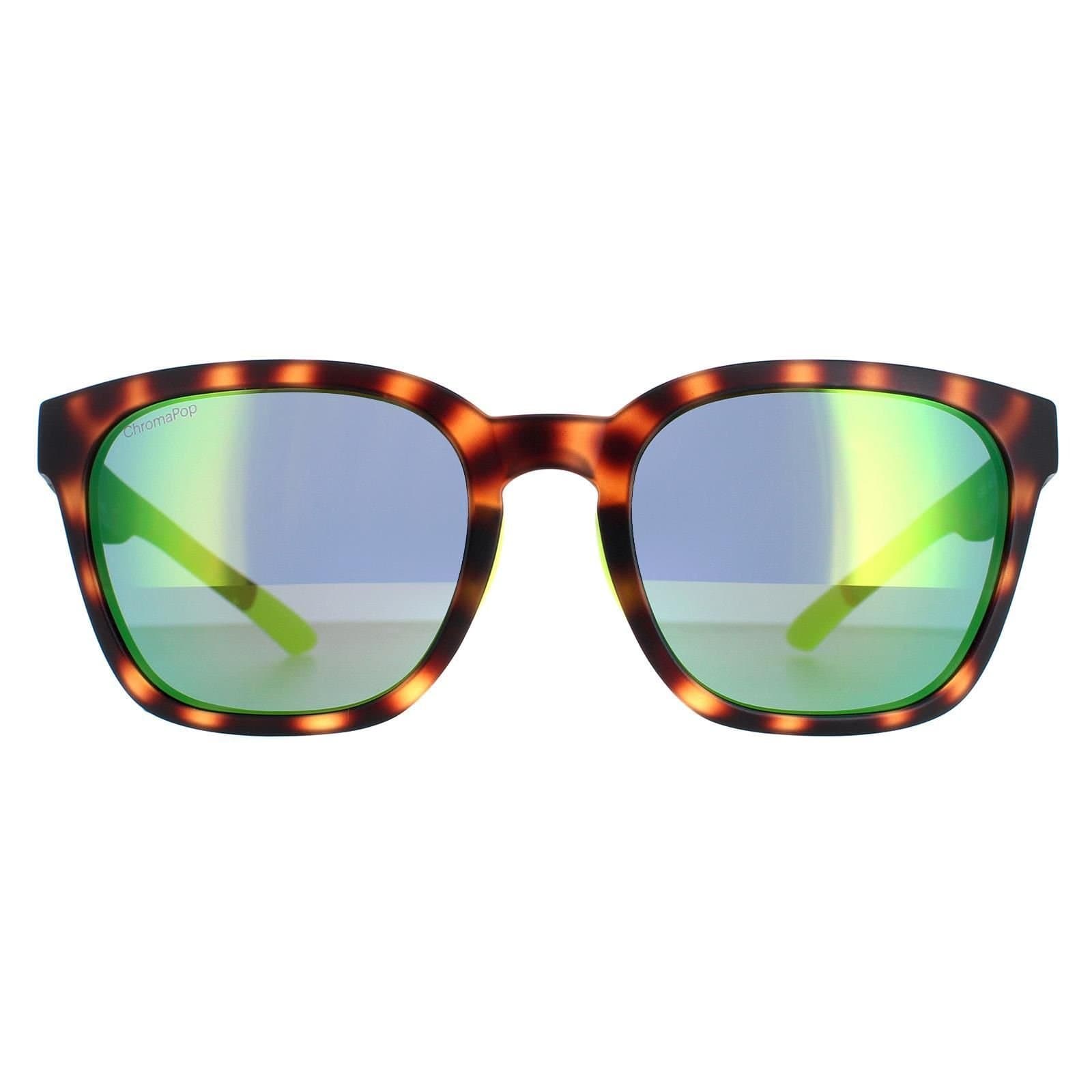 Smith Smith Men's Square Matte Tortoise Green Mirror Founder in Brown
