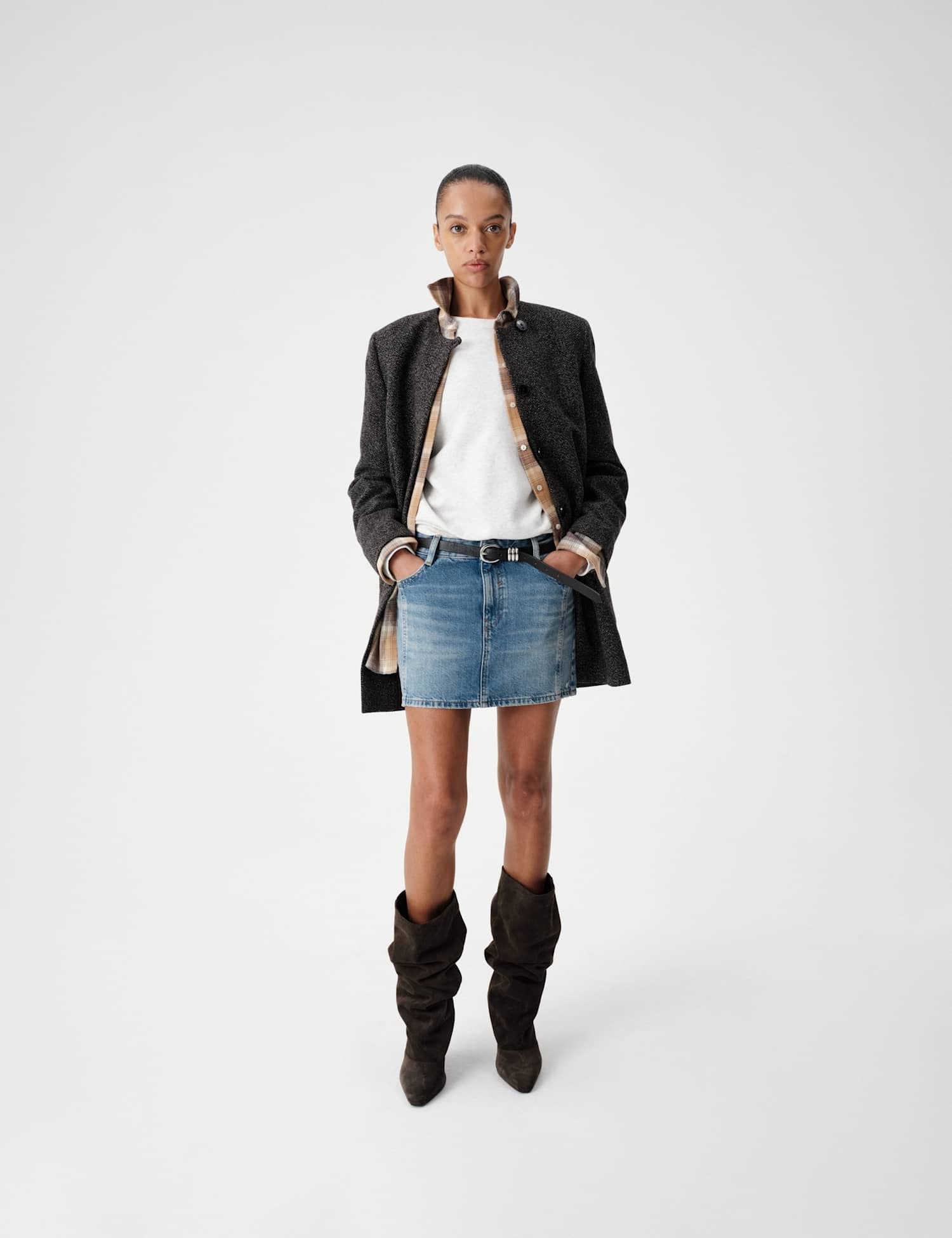 Marks & Spencer M&S Denim A Line Mini Skirt Light Indigo