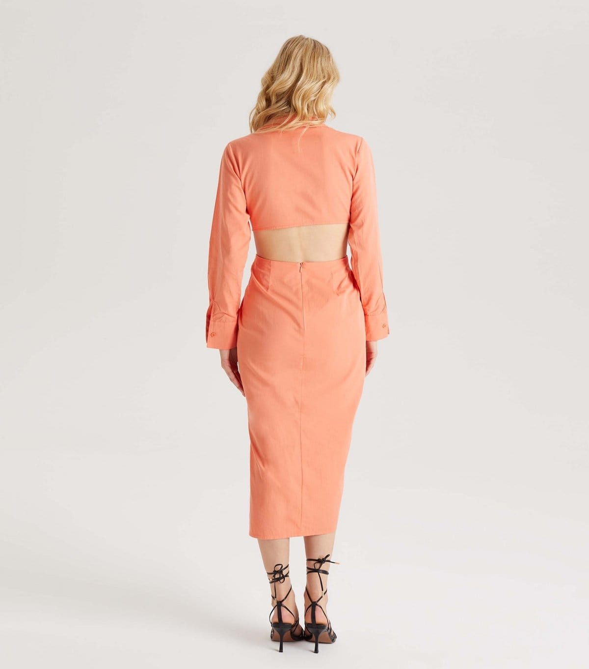 Urban Bliss Women's Light Pink Cut Out Tie Front Midi Dress Urban Bliss New Look - 4