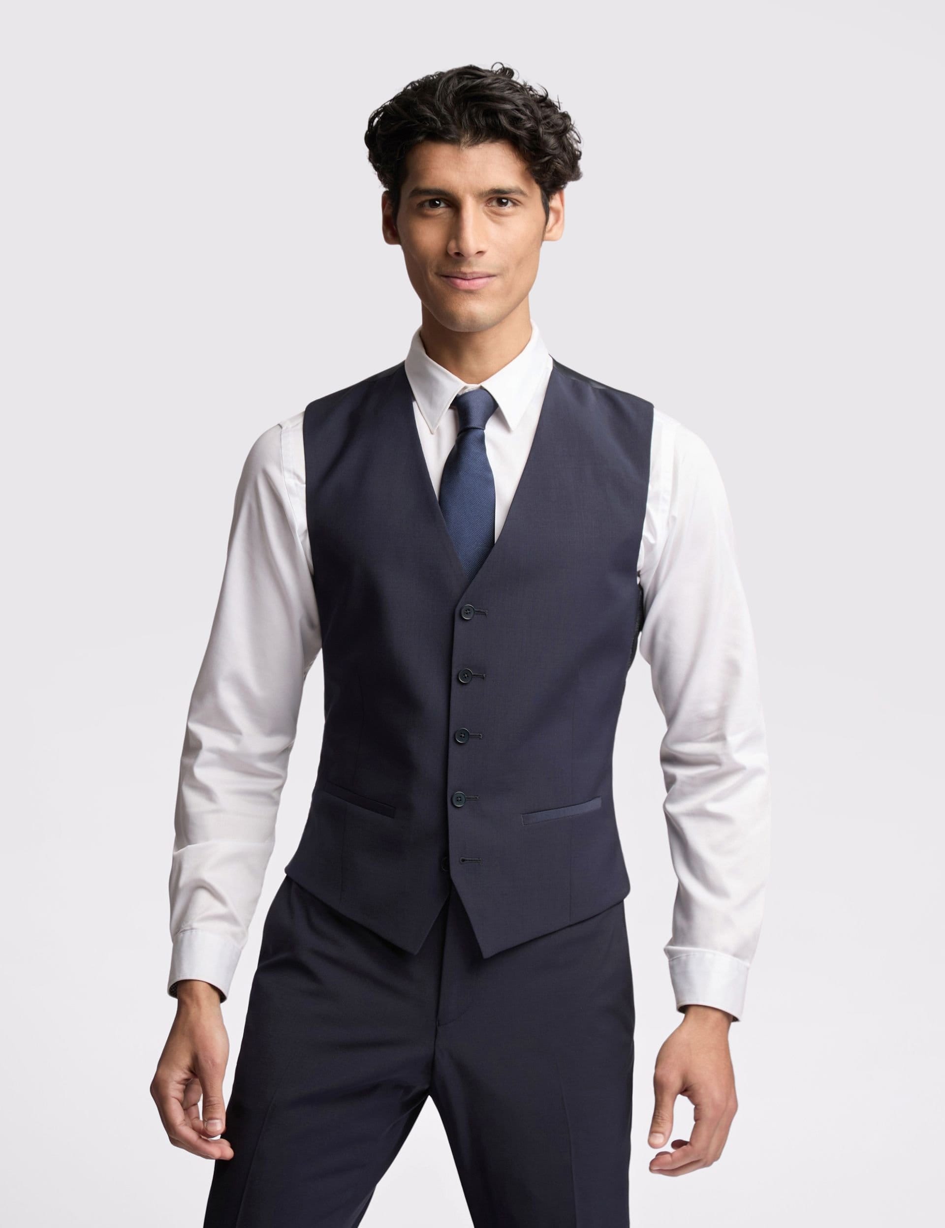 Ted Baker Men's Premium Navy Wool-Blend Waistcoat