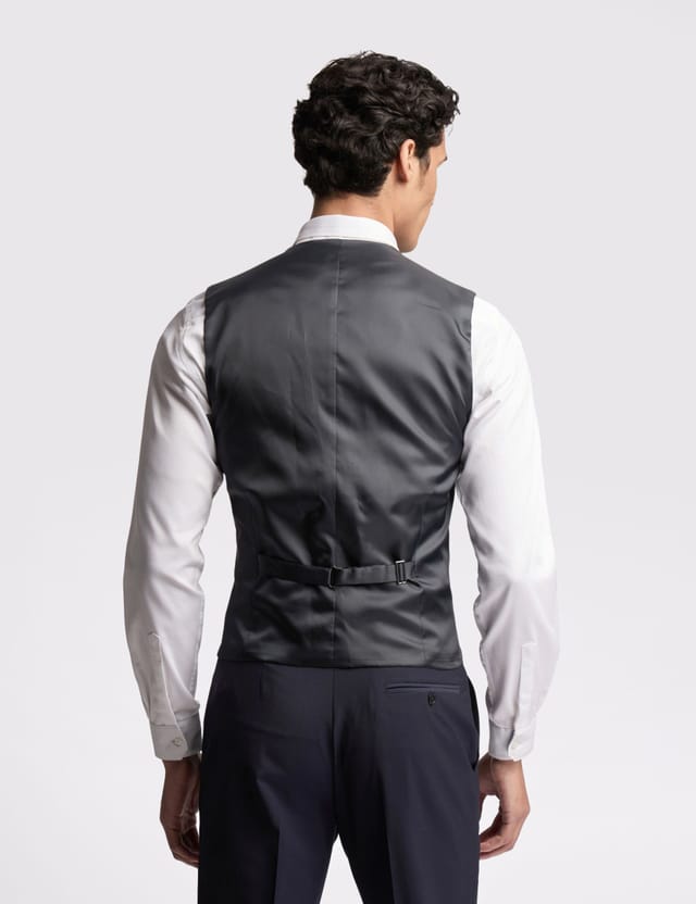 Ted Baker Ted Baker Men's Premium Navy Panama Waistcoat - 2